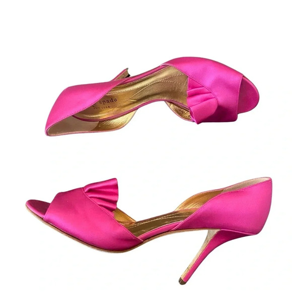 Kate Spade New York Satin Fuchsia Heels - Picture 8 of 8